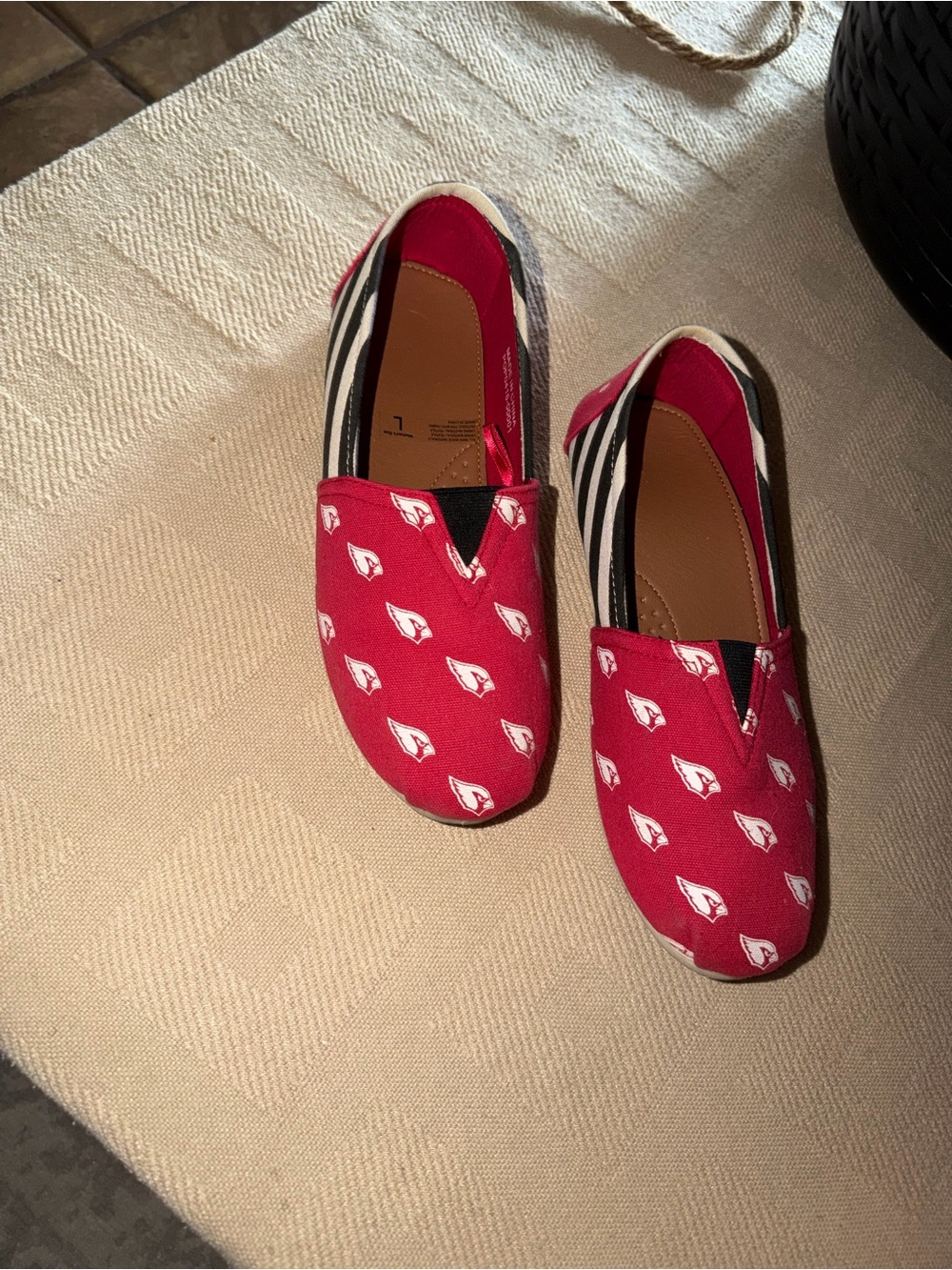 NFL Women's Red Slip-On Flats with White Logo Accents
